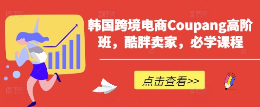 韩国跨境电商Coupang高阶班，酷胖卖家，必学课程-轻创终点站